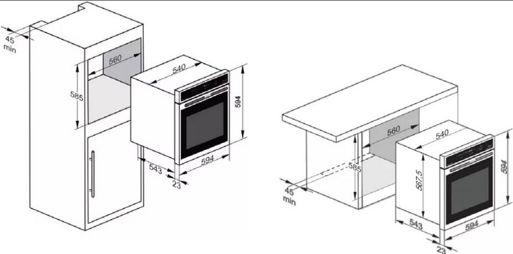 Установленный духовой шкаф. Газовый духовой шкаф Kaiser EG 6370. Kaiser EG 6375 SP. Kaiser EG 6374 W схема встраивания. Духовой шкаф Kaiser EG 6963 N Titanium.